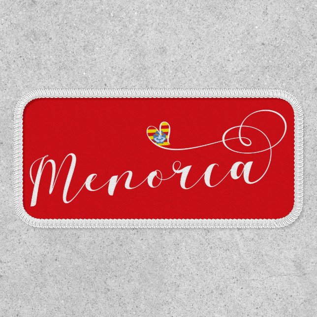 Menorca Flag Heart, Balearic Islands Patch (Front)