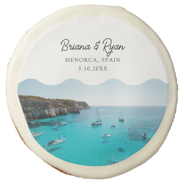 Menorca Wedding Favor Sugar Cookie (Front)