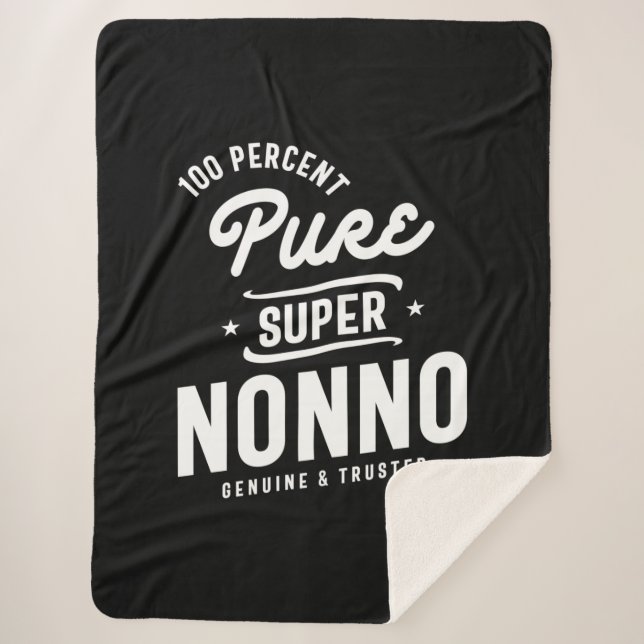 Mens 100 Percent Pure Super Nonno Gift Sherpa Blanket (Front)