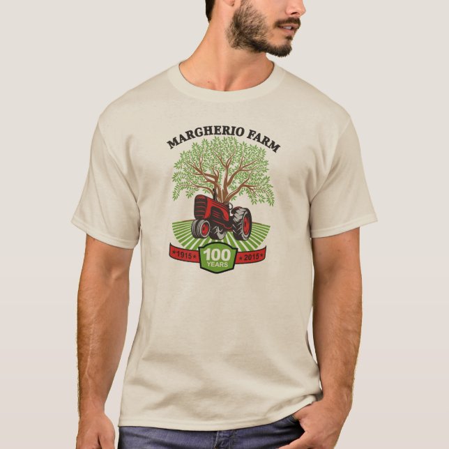 Mens-100 Year TShirt Sand (Front)