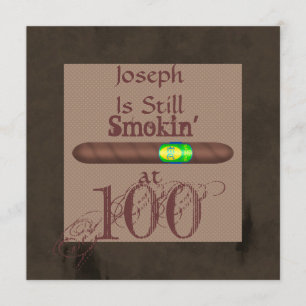 Men's 100th Birthday Cigar Invitations