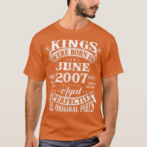 Mens 15th Birthday Gift For Kings Born In June 200 T_Shirt