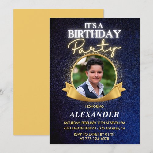 Mens 16th birthday invitations  Elegant Chic