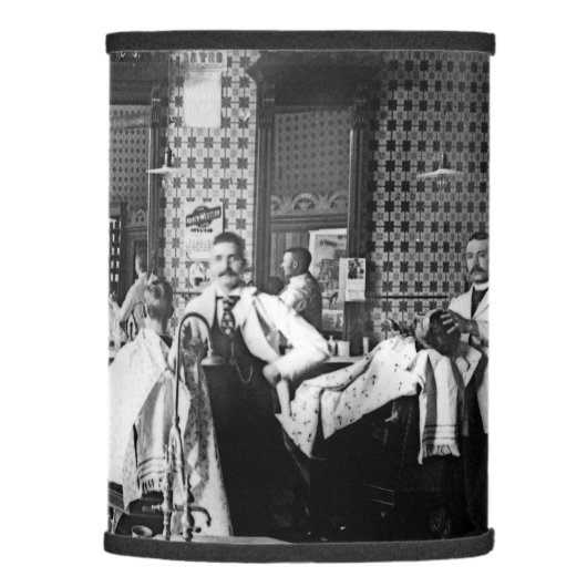 Mens 1890's Barber Shop Barber Hair Salon Photo Lamp Shade (Right)