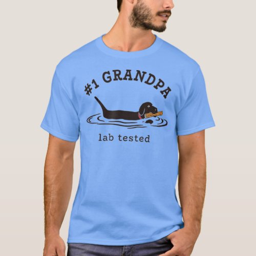 Mens 1 Grandpa Lab Tested Pun _ Labrador Retrieve T_Shirt
