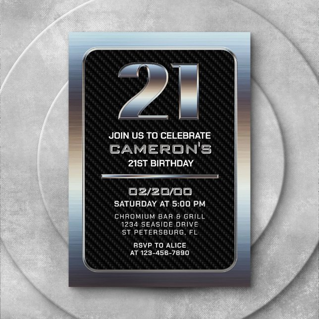 Men's 21st Birthday Invitation (Creator Uploaded)