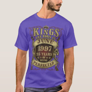 Mens 25th Birthday Gift Perfected King Born June 1 T-Shirt