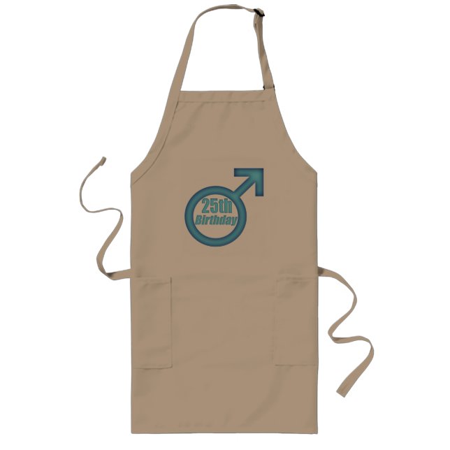 Mens 25th Birthday Gifts Long Apron (Front)