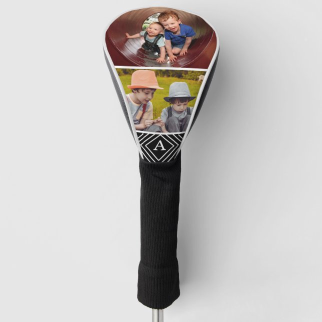 Men's 2 Family Photo Monogram Golf Head Cover (Front)