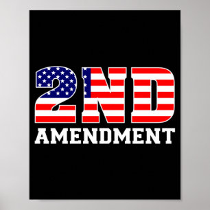 Mens 2nd Amendment Rights Vintage Aamerican Flag Poster
