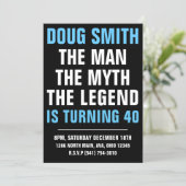 Mens 30th/40th/50th/60th Birthday Party Invitation (Standing Front)