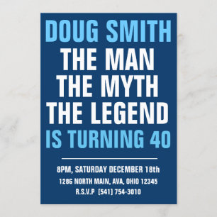 Mens 30th/40th/50th/60th Birthday Party Invitation
