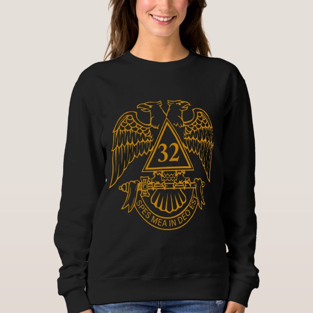 Mens 32nd Degree Masonic Scottish Rite Wings Down  Sweatshirt (Front)