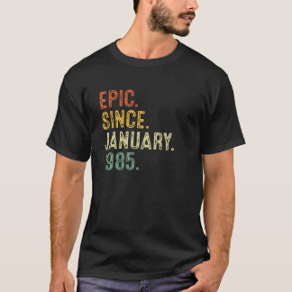 Mens 36 Years Old Gifts Epic Since January 1985 36 T-Shirt