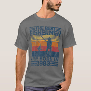 Mens 39 Years Old Fisherman Fishing 39Th Birthday T-Shirt