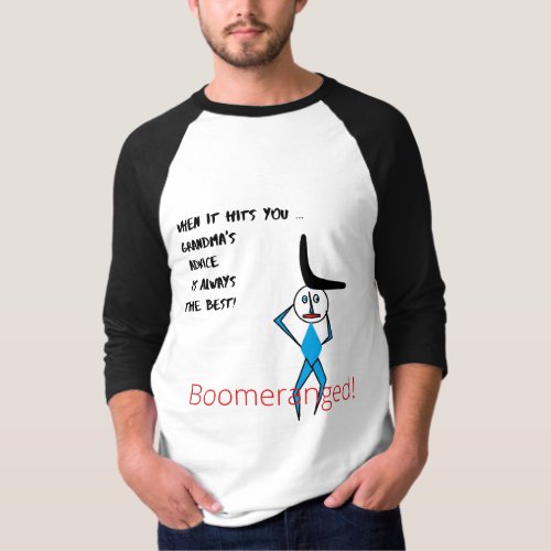 Mens  34 Sleeve Raglan T_Shirt Boomeranged