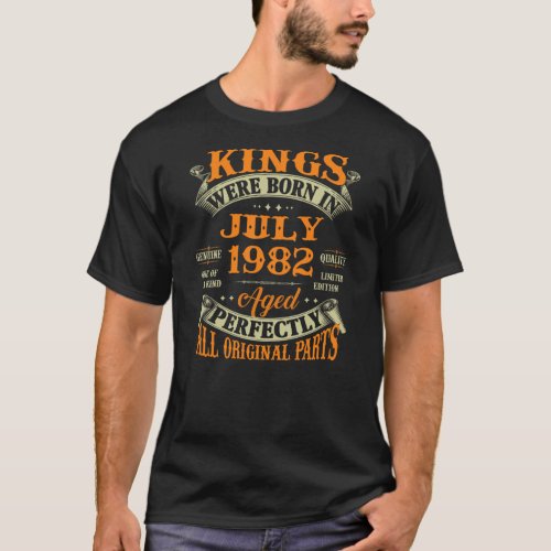 Mens 40th Birthday Gift For Kings Born In July T_Shirt