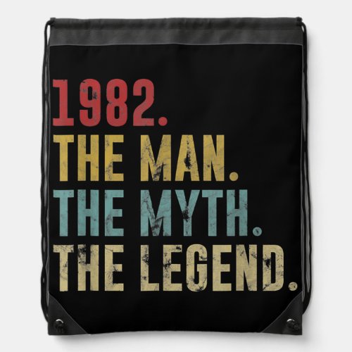 Mens 40th Birthday Gifts Vintage 1982 Funny 40 Drawstring Bag