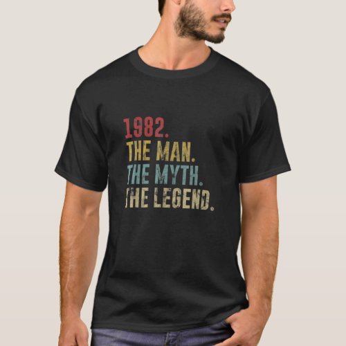 Mens 40Th Birthday Gifts Vintage 1982 Funny 40 Yea T_Shirt