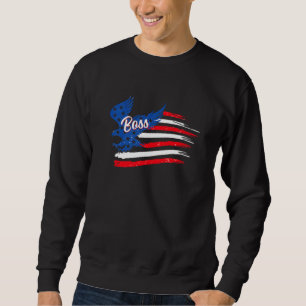 Mens 4th Of July Boss Eagle Flag  Boss Flag Sweatshirt
