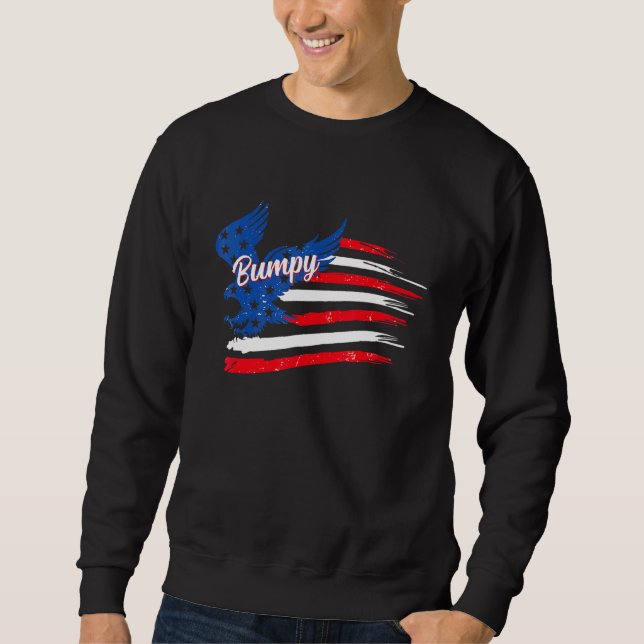 Mens 4th Of July Bumpy Eagle Flag  Bumpy Flag Sweatshirt (Front)