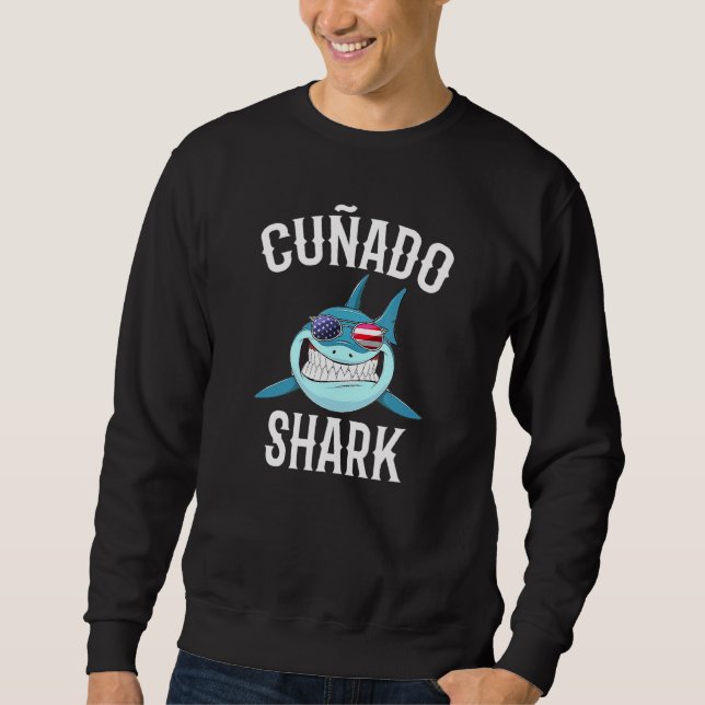 Mens 4th Of July Cunado Shark Spanish Brother In L Sweatshirt (Front)