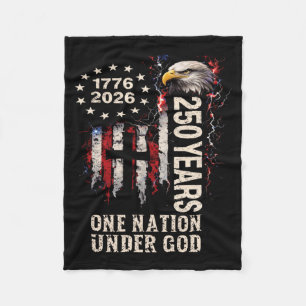 Mens 4th Of July Patriotic Christian Flag One Fleece Blanket