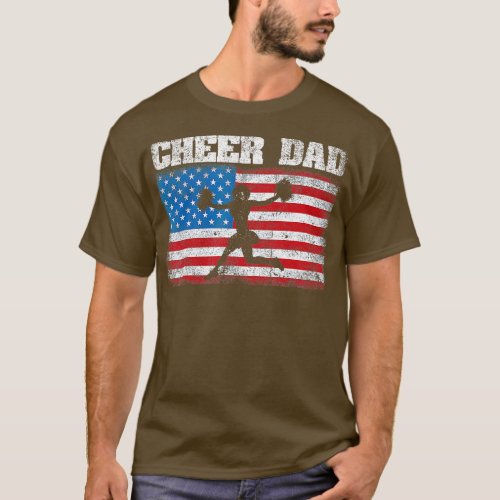 Mens 4th of July US Flag Cheer Dad Patriotic Daddy T_Shirt