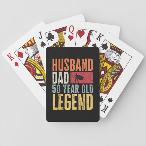 Mens 50th Birthday Dad Husband Legend Funny Vintag Playing Cards