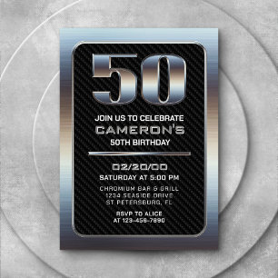 Men's 50th Birthday Invitation