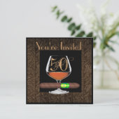 MENS 50th Birthday INVITATIONS COGNAC TEMPLATE (Standing Front)