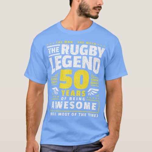 Mens 50th Birthday Rugby Player 50 Years   T_Shirt