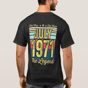 Mens 50th Birthday The Man The Myth The Legend Jul T-Shirt