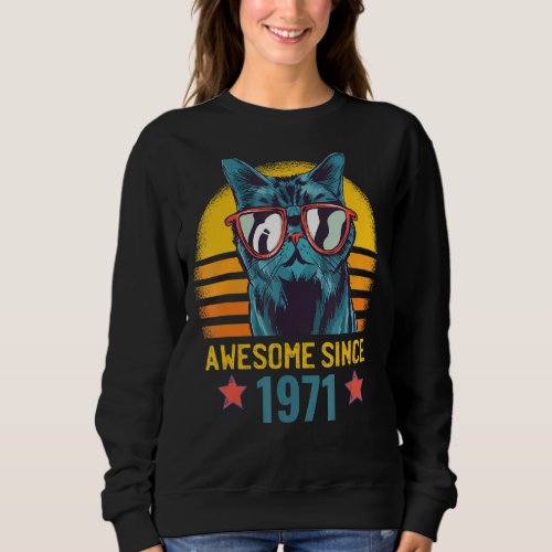 Mens 51th Birthday Awesome Since 1971 Funny  For H Sweatshirt