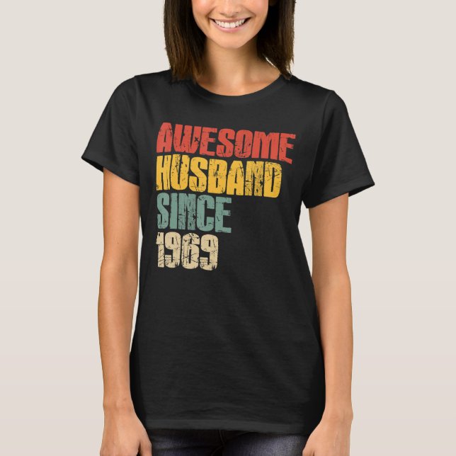 Mens 54th Wedding Anniversary for Him Awesome Husb T-Shirt (Front)