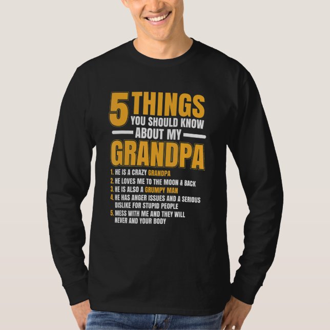 Mens 5 Things You Should Know About Grandpa  Cute  T-Shirt (Front)