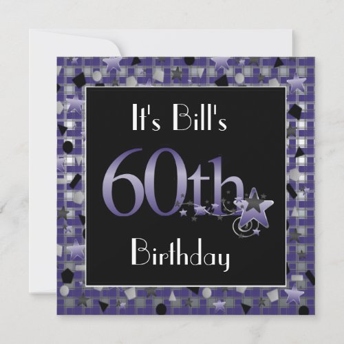MeNS 60th Birthday Party Invitation Personalized
