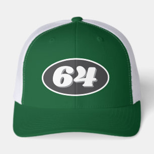 Men's 64th Birthday cap with custom age number
