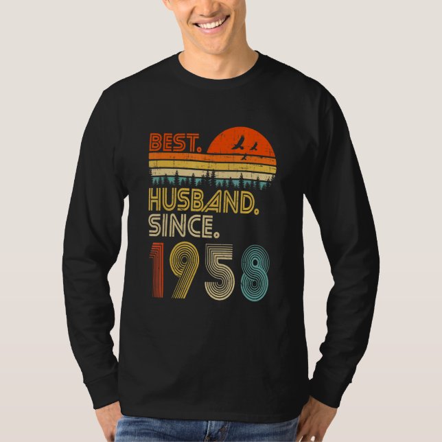 Mens 64th Wedding Anniversary  Best Husband Since  T-Shirt (Front)