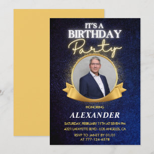 Mens 67th birthday invitations Elegant Chic
