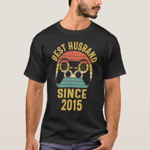 Mens 7th Anniversary Best Gamer Husband Since 2015 T-Shirt
