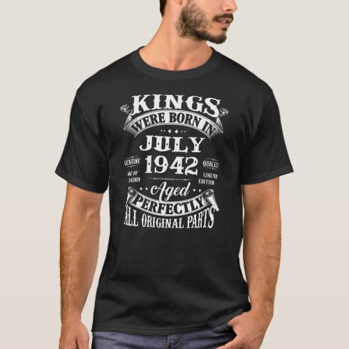 Mens 80th Birthday Gift For Kings Born In July T_Shirt