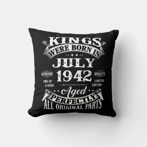 Mens 80th Birthday Gift For Kings Born In July Throw Pillow