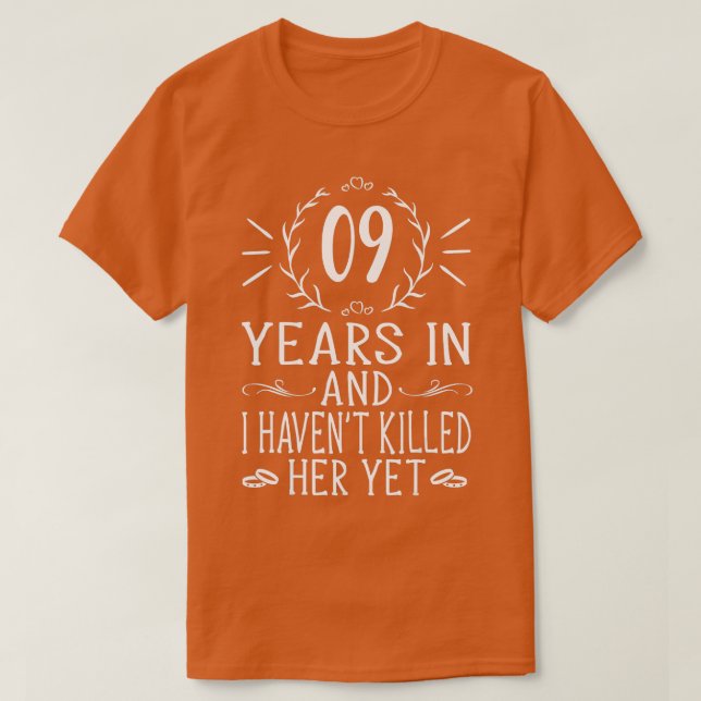 Mens 9th Wedding Anniversary Gifts For Him  9 Year T-Shirt (Design Front)