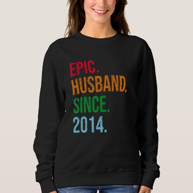 Mens 9th Wedding Anniversary Ideas Epic Husband Si Sweatshirt (Front)