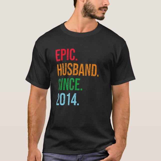 Mens 9th Wedding Anniversary Ideas Epic Husband Si T-Shirt (Front)