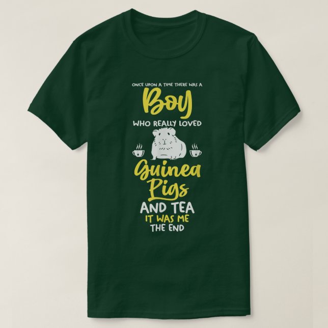 Mens A boy who love tea and Guinea pig  T-Shirt (Design Front)