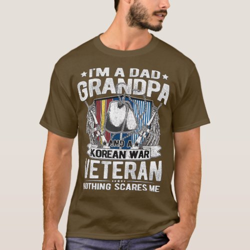 Mens A Dad Grandpa And A Korean War Veteran T_Shirt