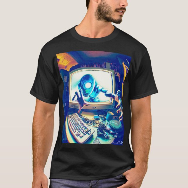 Mens Abstract Tee - Sentient AI 1 (Front)