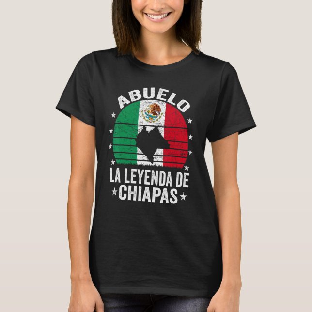 Mens Abuelo La Leyenda De Chiapas  Mexican Grandpa T-Shirt (Front)